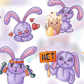 Стикерпак "Пасхальный Кроля"