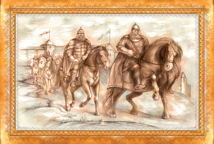 Форзац в книгу про Богатырей