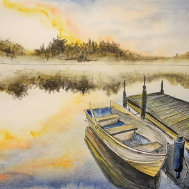 Лодочка на закате