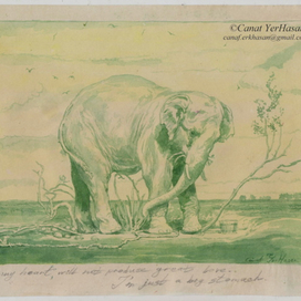 "Я просто большой желудок" Гризайль. 17 х 25 см. 