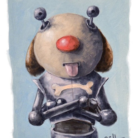 Этюд маслом "Стражник"