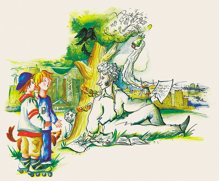 "Лукоморье" литературный тест, журнальная иллюстрация