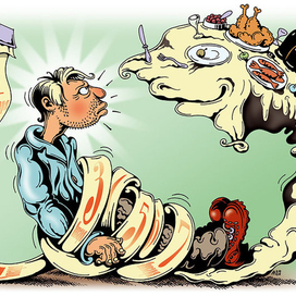 Как пережить Новогодние праздники (иллюстрация в журнал TimeOut)