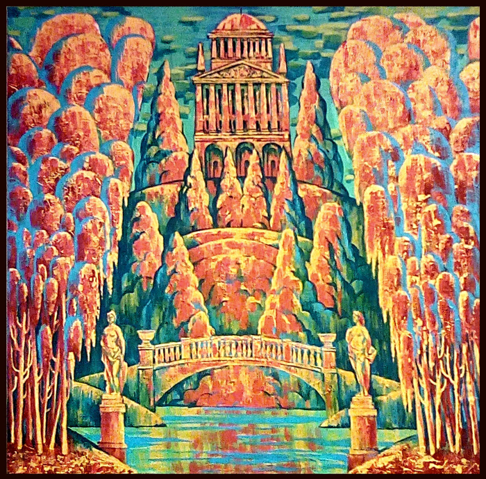 "Закат". холст, акрил. 100х100 см. 2016 г.