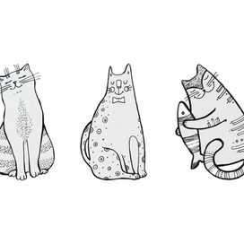 Коты эскиз