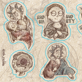 Стикер пак Рик и Морти