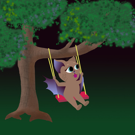 Серия картинок про летучую мышь