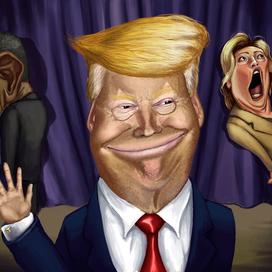 Шарж на Трампа Обаму Клинтон