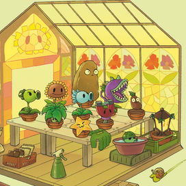 Теплица. Plants vs Zombies 