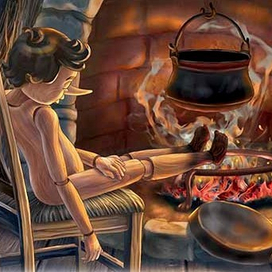 Теплый очаг..бедный Пиноккио))