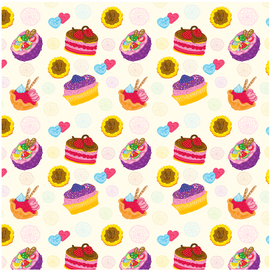 Паттерн «Пирожные» 60х60 см