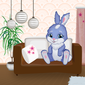 Зайка в комнате