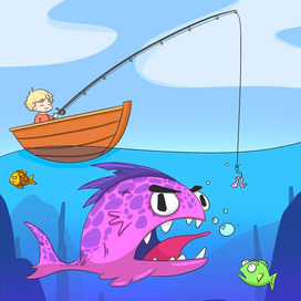 Книжная иллюстрация. Рыбалка