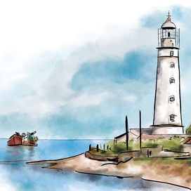 Серия открыток про Крым. Маяк