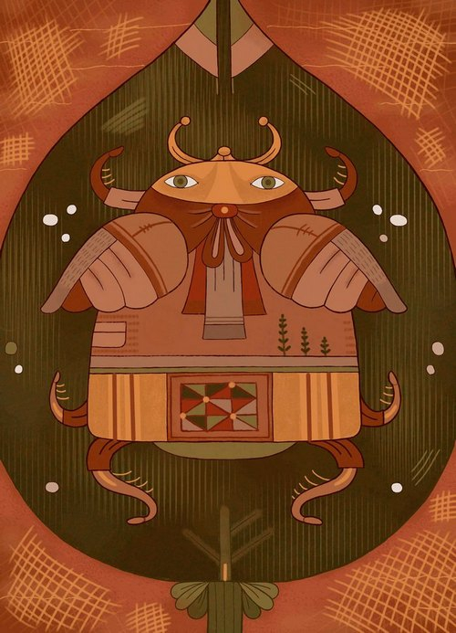 Крылатый жук ( Из серии "Почтовые открытки Феечек")