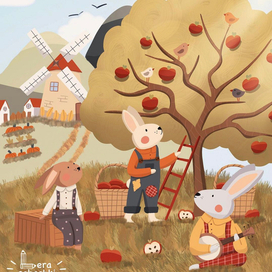 Зайки и яблоки 