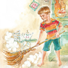 Помощник. Иллюстрация к детскому стихотворению.