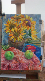 Натюрморт с подсолнухами