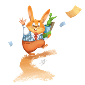 Я пошёл! (2 фрагмент  иллюстрации для открытки)