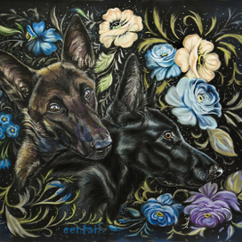 Джерри Ли и Маруся, Пастель 50*40