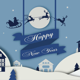 Баннер для сайта новый год стиль вырезанной бумаги