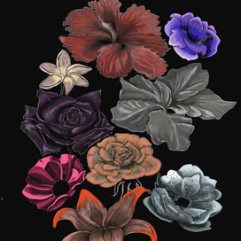 Цветок для тату, принт