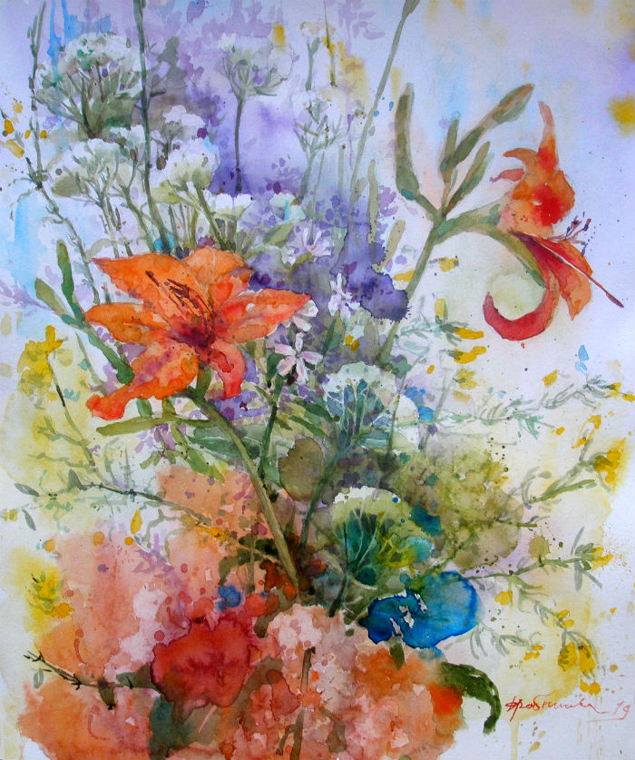 Рыжие лилии