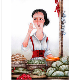 Иллюстрация для сказки Вильгельма Гауфа "Карлик Нос"