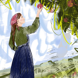 Люди в полях