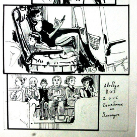 комикс-зарисовка: в автобусе