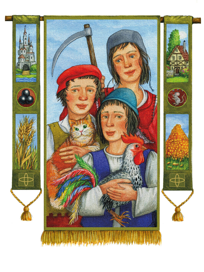 Бр. Гримм. "3 счастливца". шмуцтитул.