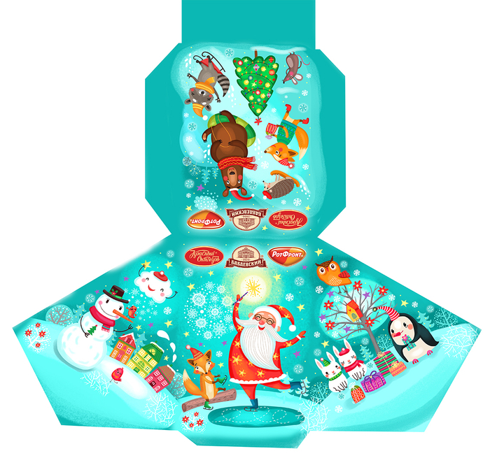 Оформление коробки с конфетами. Новогодний подарок