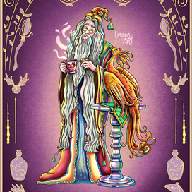 Фан-арт по "Гарри Поттеру", карточка: "Альбус Дамблдор"