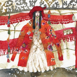 "Ты стоишь в белом платье и красном бешмете"