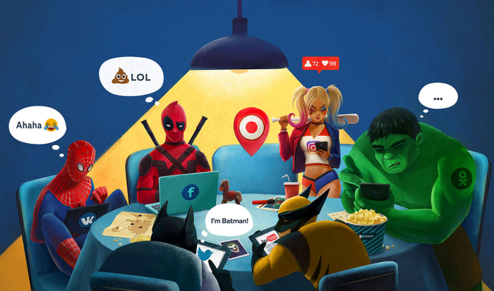 Супергерои сидят в соц.сетях