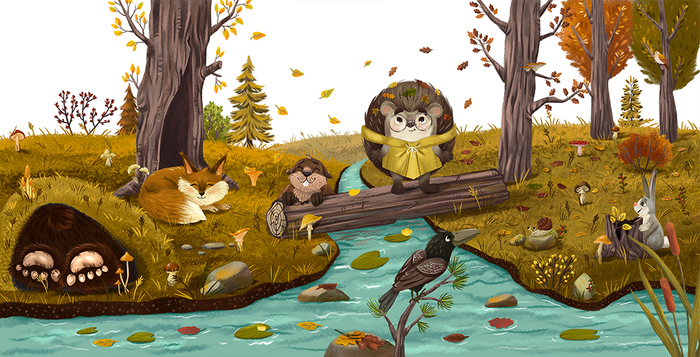 «Ёжик и золотая осень» Для издательство Clever