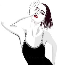 Digital fashion with woman sketch