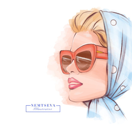 Девушка в розовых очках