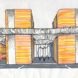 Интерьер входной группы общественного помещения
