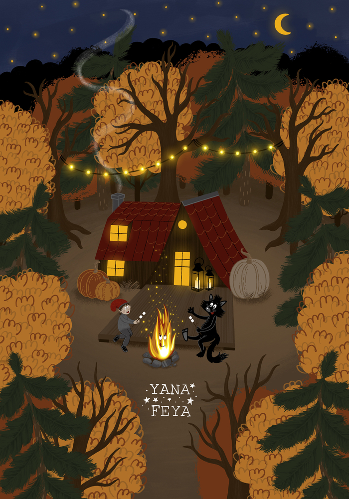 Кот лесничий и загадочный костер