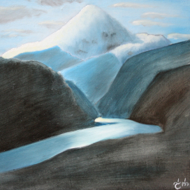 Эльбрус в лунном свете