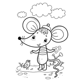 Мышонок раскраска