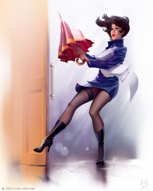 девушка под дождем