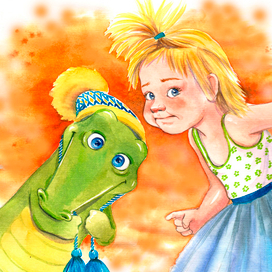 Мой любимый крокодил. Илл-ция к стихотворению К.Валаханович