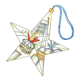 Звезда. Новогодние открытки.