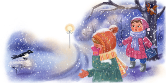 Иллюстрация к стихотворению Л. Желтковой «Варежка»