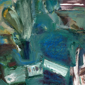 пейзаж с бетонным забором