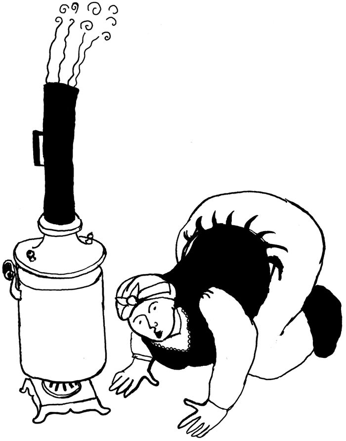 раздувает самовар