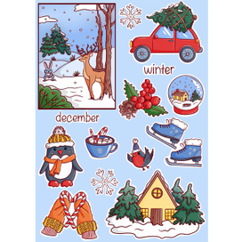 стикеры "зима"