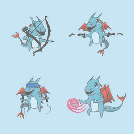 Стикеры дракоши